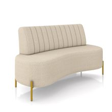 Sofá 2 Lugares Living 160cm Pé Ferro Dourado Maraú Bouclê Creme K01 - D'Rossi