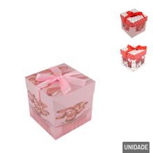 Caixa de Presente de Papel 11cm Cubo com Fitas - Tudo em Caixa