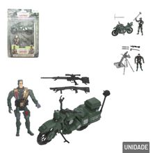 Boneco Militar com Acessórios 04 Peças - Tudo em Caixa
