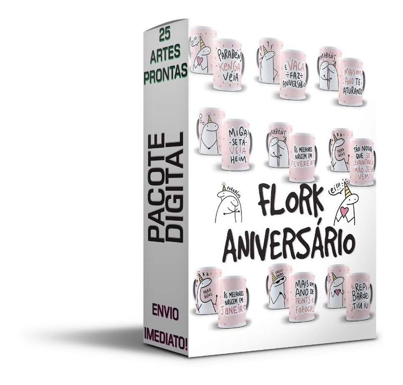 Kit Digital Bonequinhos Flork + 200 Arquivos .png #kt0018