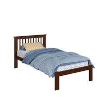Cama De Solteiro Júlia De Madeira Maciça Com Lastro Walnut