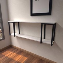 Aparador Industrial Branco Off White Moderno Cantinho Café Escritorio Simples Bancada Suspensa