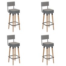 Kit 04 Banquetas Alta Barcelona Suede Cardan Pés Palito - D'Rossi