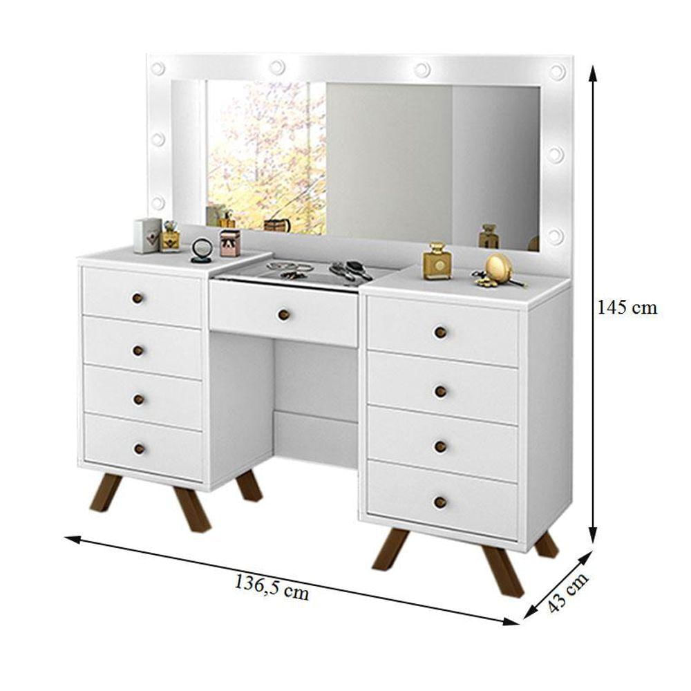 Encontraproduto.com.br - Penteadeira Camarim Mila Branco - Luapa Móveis