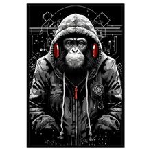 Quadro Decorativo Macaco Estiloso Moldura Cx Alta 100x66 Titulo Moldura Preta