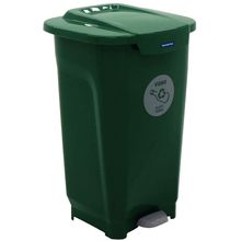 Lixeira para Coleta Seletiva com Pedal Tramontina T-Force em Polipropileno Verde - 50 L