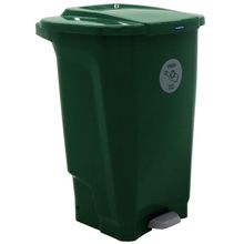 Lixeira para Coleta Seletiva com Pedal Tramontina T-Force em Polipropileno Verde - 100 L
