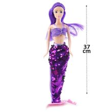 Boneca Sereia com Lantejoula Muda de COR - Tudo em Caixa