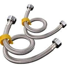 Kit Engate Rabicho Flexível Mangueira Aço Inox 60cm 1-2 Polegada Fêmea X Fêmea Banheiro Torneira Pia Quantidade:2 Peças