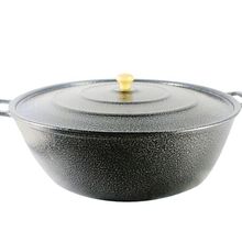 Tacho Restaurante Alça de Alumínio Fundido Craqueado Preto.