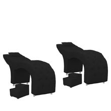 Kit 2 Maca Mais Escada Estofada Capitone Estetica Facial Sombrancelha E Cilios Preto