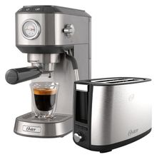 Kit Cafeteira Espresso Compacta E Torradeira Inox Oster 220V