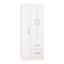 Guarda Roupa Solteiro Milão 3 Portas Branco Brilho – Poquema