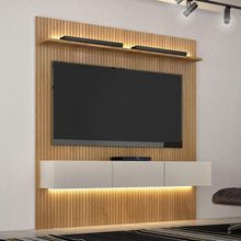 Home Suspenso Frisado Ambiente Curitiba 180 Cinamomo Off White Com Led - Valdemóveis