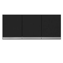 Armário Aéreo Para Cozinha Andréia 3 Portas Preto - Ajl