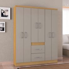 Guarda Roupa Casal Ambiente Milão 6 Portas Damasco Off White – Poquema