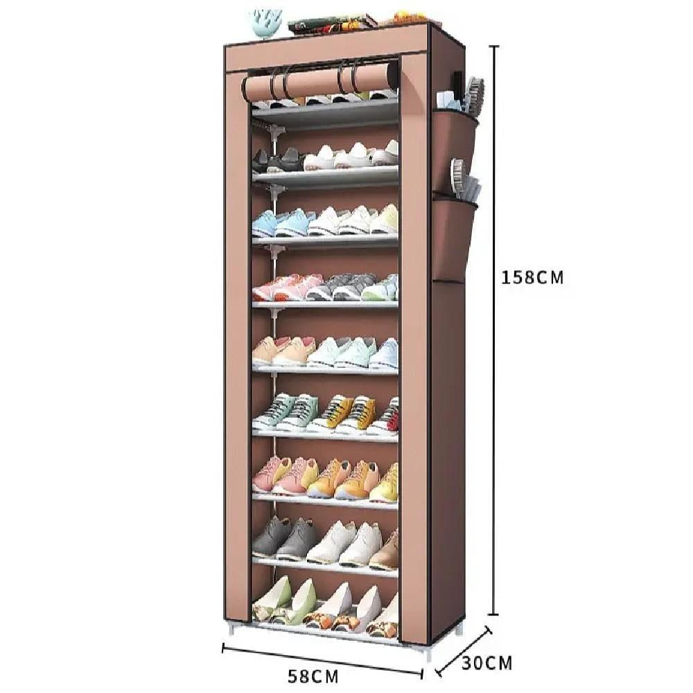 Armario Sapateira Grande 30 Pares A Prova De Poeira 10 Prateleiras Rack Organizador Estante Guarda Roupa Brinquedos Clos