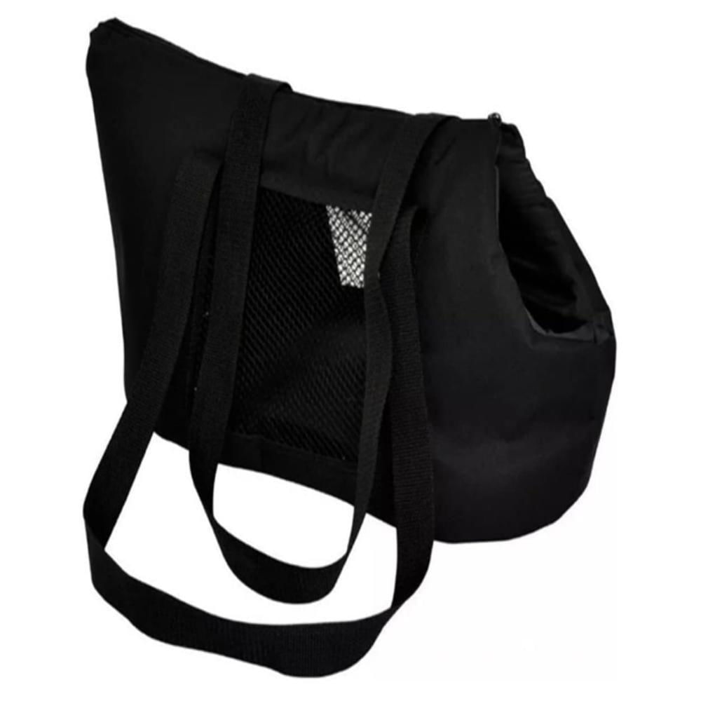 Encontraproduto.com.br - Bolsa Transporte Pet Mala Cao Cachorro Gato Mochila Viagem Passeio Caixa Dobravel Carro Dog Bag Tiracolo Petshop Preto