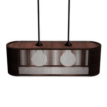 Luminária Pendente Veneza Modelo Ripado Marrom