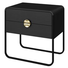 Mesa De Cabeceira 2 Gavetas Organica 60 Cm 28062 Artesano Nero Preto