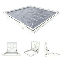 Tampa Piscina Casa Máquina 1x1m Articulada Rebaixada Bege