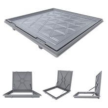 Tampa Piscina Casa Máquina 1x1m Articulada Rebaixada Cinza