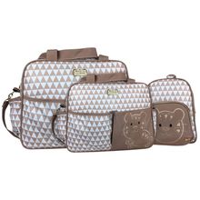 Kit Bolsas E Mochila Maternidade Bebê Tigrinho Bege