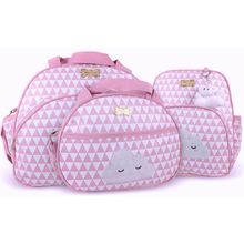 Kit Bolsas E Mochila Maternidade Prisma Baby Rosa