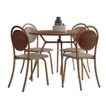Conjunto Sala De Jantar 4 Cadeiras Nolita Carraro Fre/ros/are