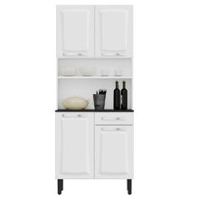 Armário Cozinha Aço Compacto 4 Portas Gaveta Branco