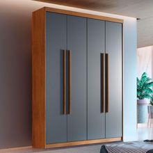 Guarda Roupa Solteiro Heros 4 Portas E 2 Gavetas Moderna Imbuia Com Grafite