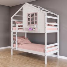 Beliche Casinha Janela Madeira Branco/Rosa