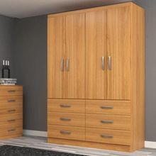 Guarda Roupa Casal Treviso 4 Portas 6 Gavetas