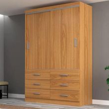 Guarda Roupa Casal Veneza Premium 2 Por. De Correr 6 Gavetas