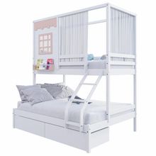 Beliche Casinha Reta Casal 2 Gav Cortina Rosa