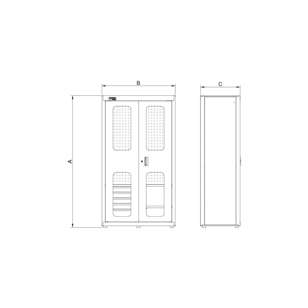Armário Para Ferramentas 2 Portas Com Visores E 5 Gavetas Tramontina Pro Vermelho Tramontina