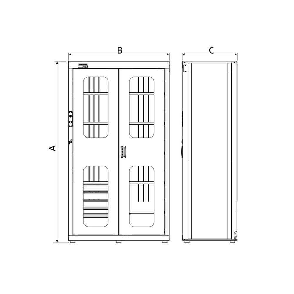 Armário Smart System Para Ferramentas Com Visores Com 2 Portas E 5 Gavetas Tramontina Pro Azul Tramontina