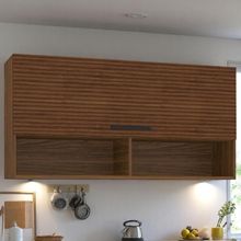 Armário C/ Basculante 120 Cm Ametista Nogueira Ripado