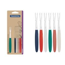 Conjunto Garfos Petiscos Tramontina Ipanema Aço Inox Cabo Colorido 6 Peças Tramontina