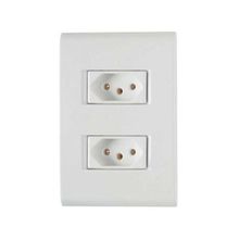 Conjunto 2 Tomadas 3P 10A Tramontina - Linha Liz Branca - Modular com Parafusos