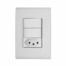 Interruptor Simples + Tomada 10A Branca - Conjunto 2 Peças - Linha Liz Tramontina