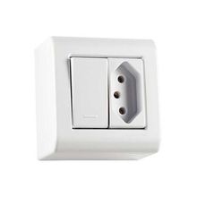 Interruptor Simples + Tomada 10A Tramontina Lizflex - Conjunto Elétrico