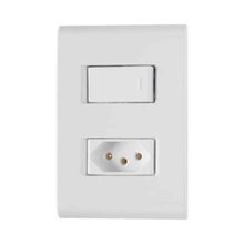 Interruptor Simples + Tomada 20A Linha Liz Tramontina - Branco - Modular - Parafusos Inclusos