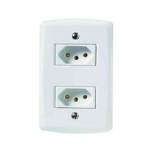 Conjunto 2 Tomadas 3P 20A Tramontina Lux2 - Branco - Sistema Modular