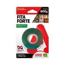Fita Dupla Face Forte 19mm x 2 Metros - Fixação de Quadros e Objetos em Vidros e Paredes