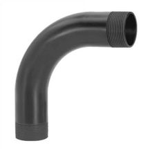 Curva 90° Longa para Eletroduto Roscável 1.1/4" Amanco PVC Preto Instalações Elétricas Pacote com 8