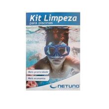Kit de Limpeza de Piscinas - Netuno com Peneira, Aspirador, Escova e Adaptador