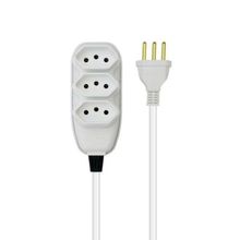 Extensão Tripla 5 Metros 3P 10A Branca - Uso Doméstico e Escritório