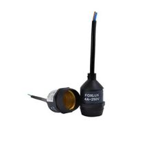 Soquete com Rabicho Emborrachado Isolado Foxlux para Redes Elétricas até 250V 4A - Nylon/Latão