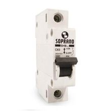 Disjuntor Branco 1 X 10A Soprano - Padrão IEC 415VCA 50/60Hz Fixação Trilho DIN 35mm